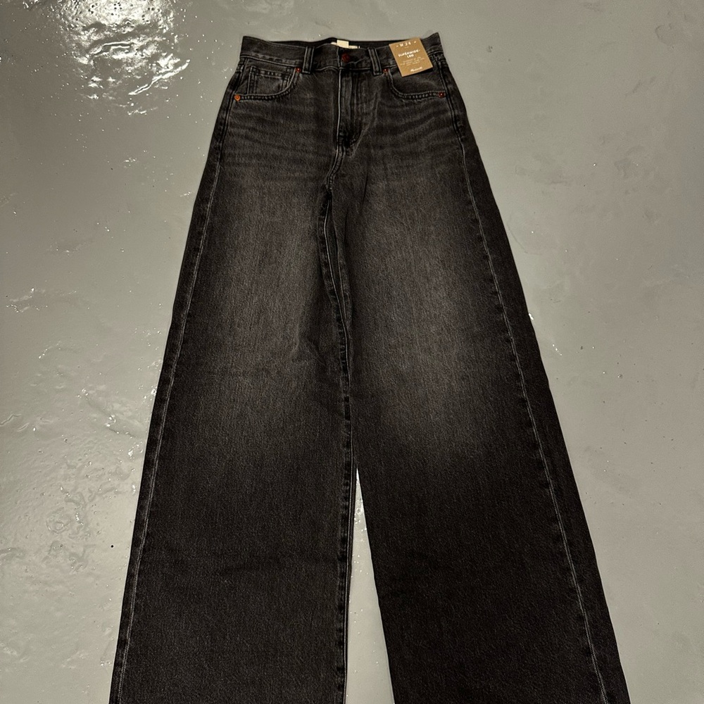 Madewell Charcoal Flare Wide-Leg Jeans